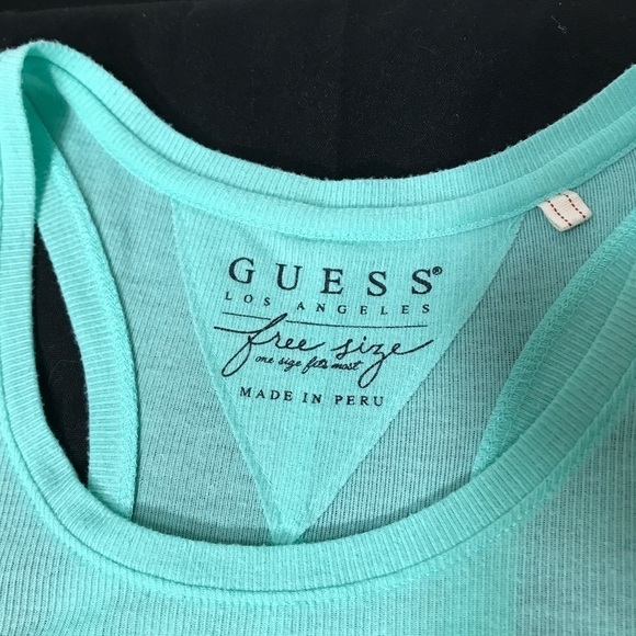 GUESS White and Teal Light Weight One Size Fits Most Tank Top Set of 2 - Picture 5 of 8